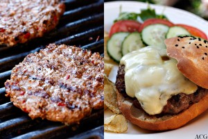2 bilder av Cheeseburger,
