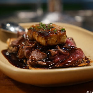 kjøtt med foie gras og trøffelsaus